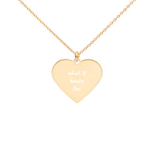 Load image into Gallery viewer, Engraved "What It Beats For" Heart Necklace