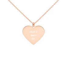 Load image into Gallery viewer, Engraved "What It Beats For" Heart Necklace